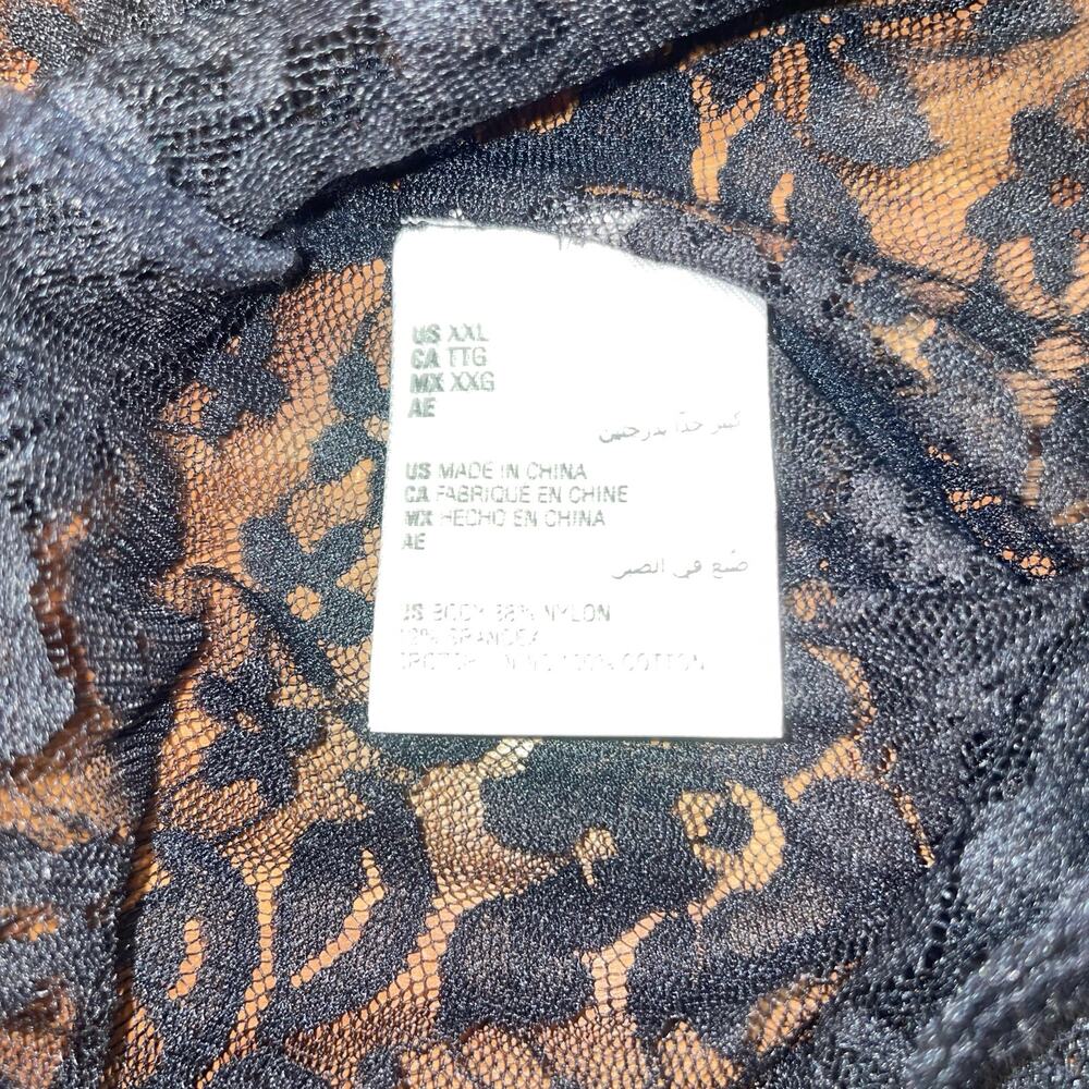 I.N.C. Sheer Lace Cup Lingerie Bodysuit black XXL - Picture 4 of 9
